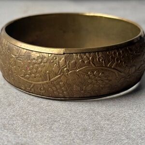 Vintage embossed bronze bracelet